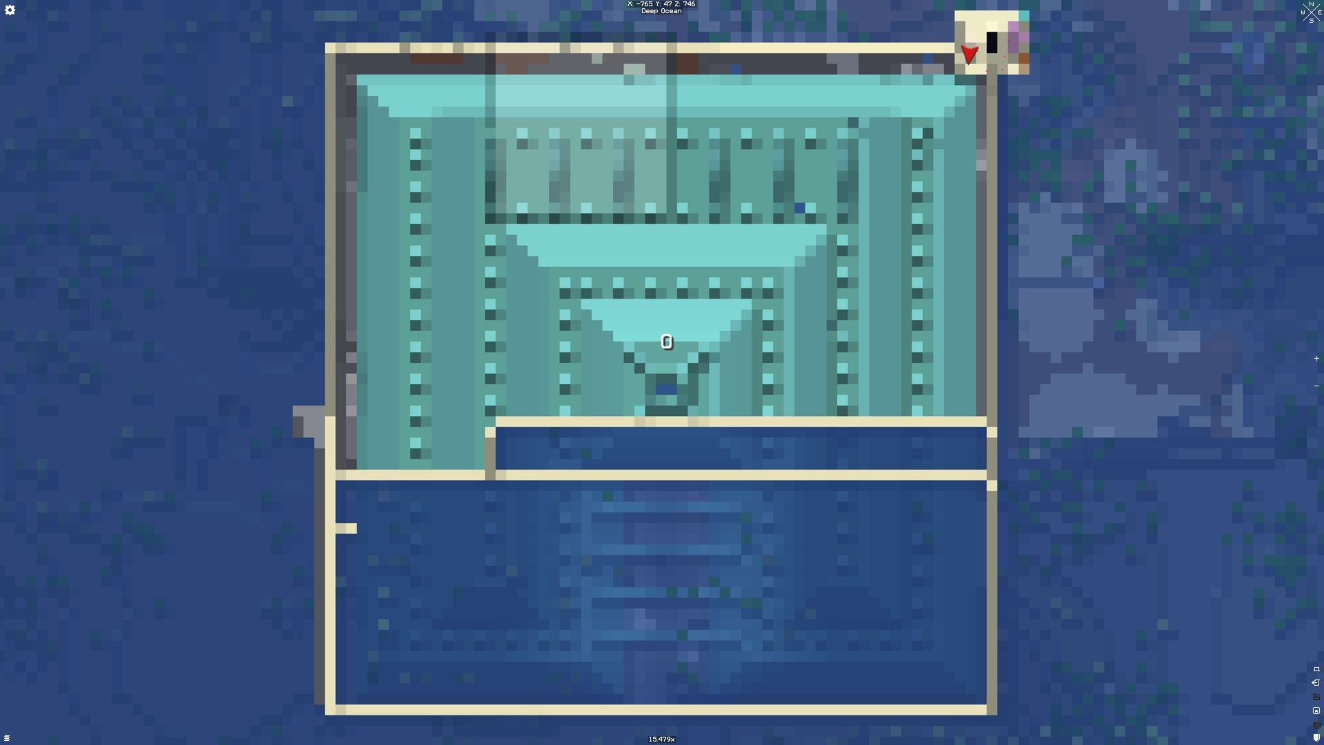 The same setup described before but with about 55% of the structure drained.