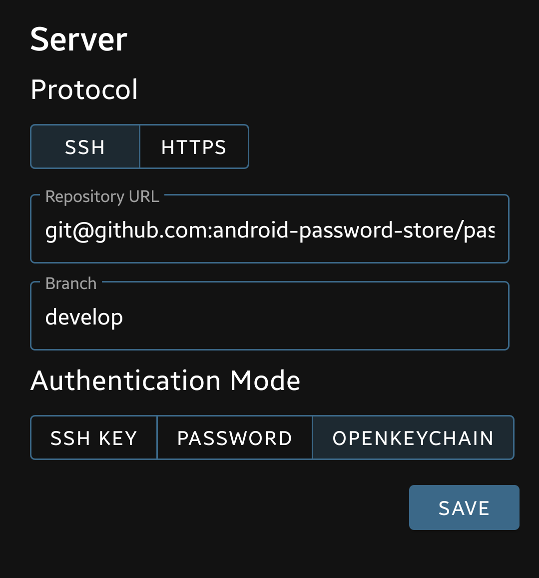 Single URL field in repository information
