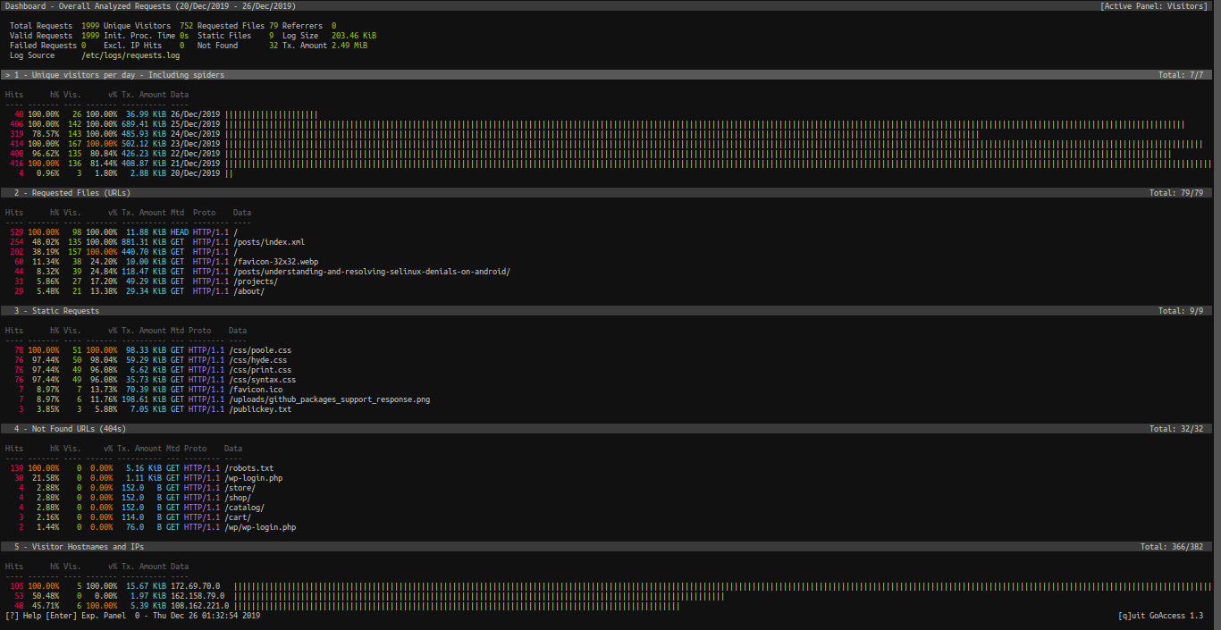 Goaccess in the terminal